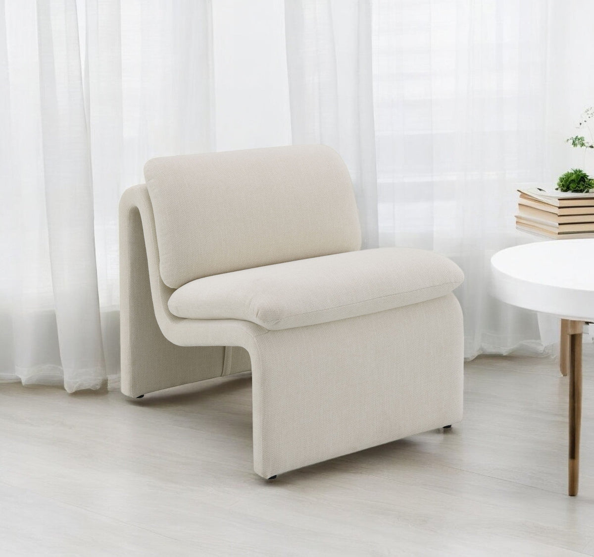Innovative Elegance Jaeda Accent Chair in Curved Shape