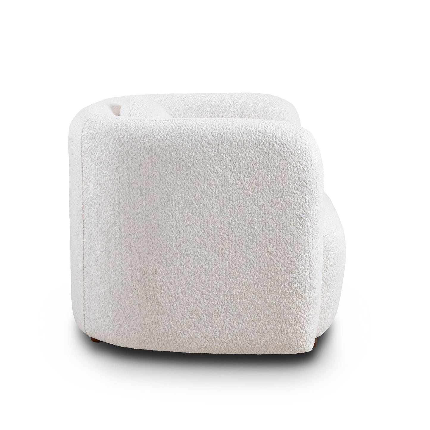 Accent Square Sofa Chair - Boucle Fabric Upholstered