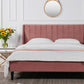 Aspen Vertical Tufted Headboard Platform Bed Set, Queen, Ash Rose
