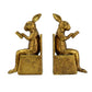 3.9x2.8x6.9" Sitting Rabbit Bookends With Antique Finish