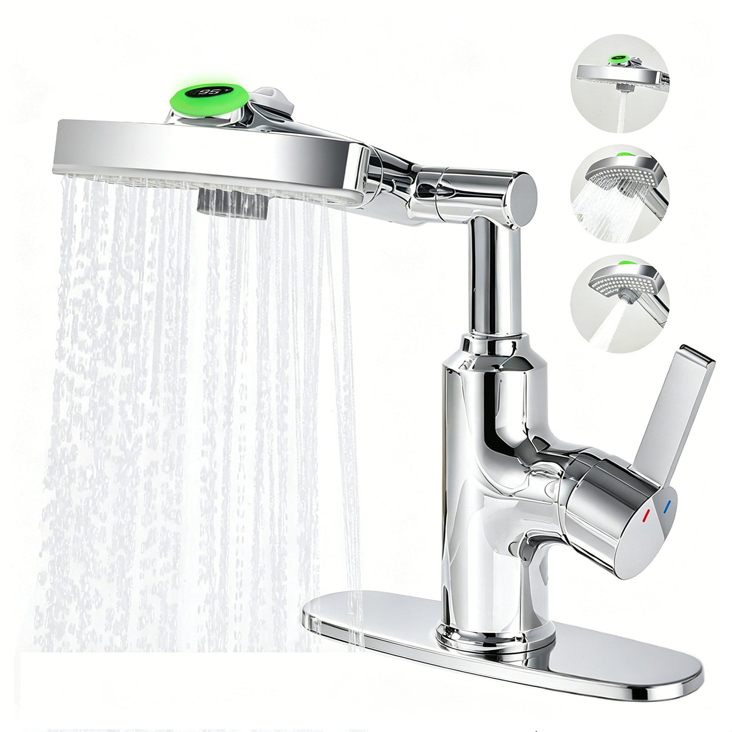 LED Temperature Display Bathroom Faucet