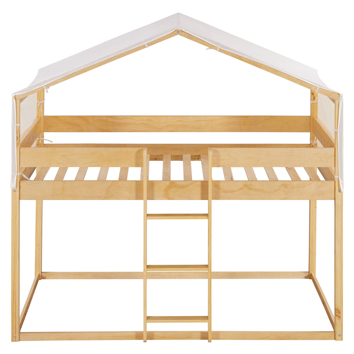 Twin Over Twin Wood Bunk Bed with Tent