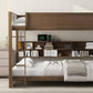 Queen over Queen Bunk Bed with Storage Cabinets and USB Ports
