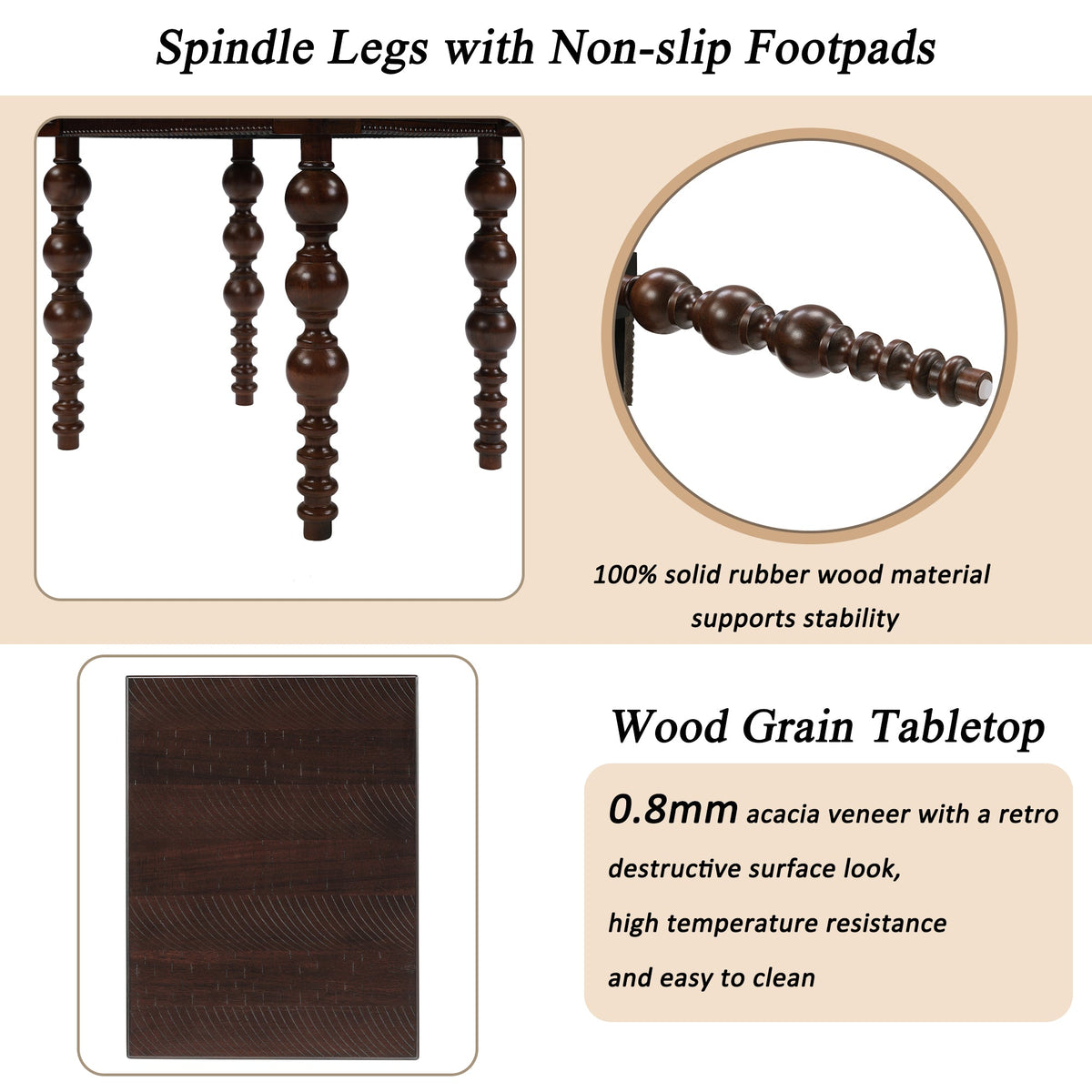 Solid Wood End Table with Drawer