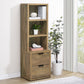 Geary Mango 3-Shelf Bookcase USB and Lockable Drawer