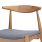 Set of 2 Rubberwood Dining Chairs with Ergonomic Backrest