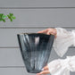 Smokey Black Gold Rimmed Glass Vase