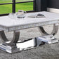 Zander Printed Faux Marble Top Mirrored Coffee Table