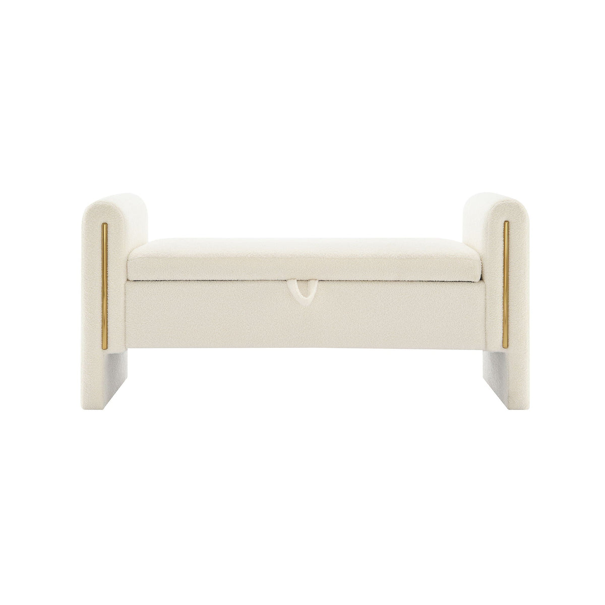Modern Teddy Upholstered Large Bed End Bench With Arms And Storage - view 28