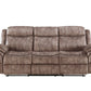 Zubaida Two Tone Chocolate Velvet Recliner Sofa with USB Port & Drop Down Table