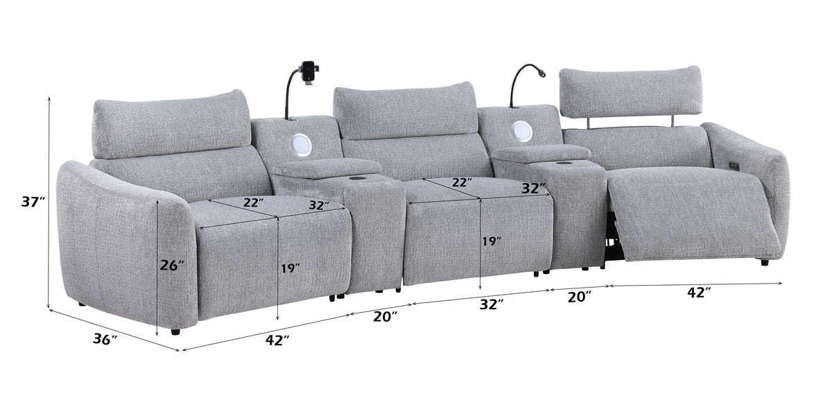 Fullar Modular Power Motion Sectional Sofa