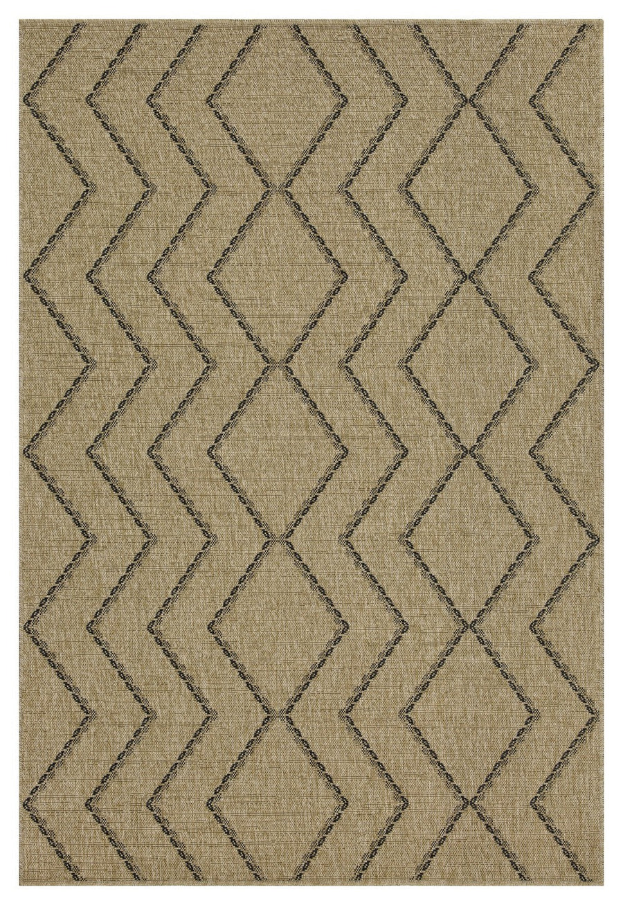 Earth GC_NTL1010 Jute/Black 5 ft. 3 in. x 7 ft. 3 in. Indoor/Outdoor Area Rug