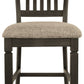 Tyler Creek - Upholstered Barstool (Set of 2) - Black / Grayish Brown