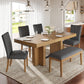 TOPMAX Farmhouse 78.1-Inch Extendable Wood Dining Table Set