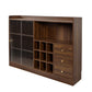 Sideboard With 2 Sliding Striped Glass Doors