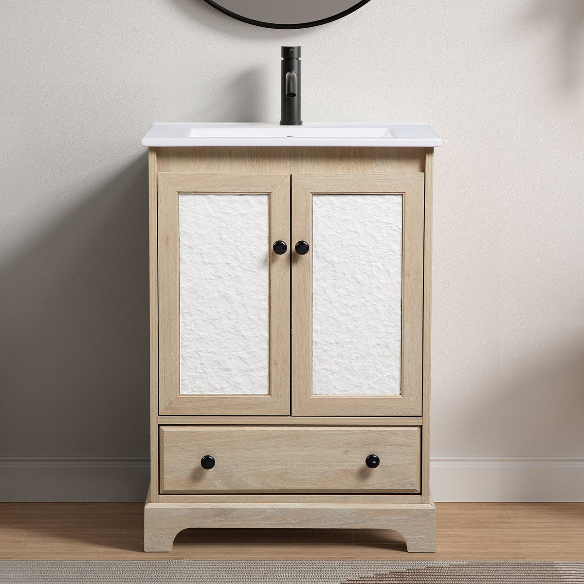 Wooden Bathroom Vanity Sink Base Cabinet - 24" Width