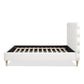 Stockholm Modern Wavy Headboard Platform Bed, Queen, Antique