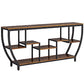 70.9” Industrial Console Sofa Table with 7-Tier Storage Shelves