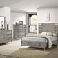 Gray Queen Storage Bed with Book Matched Veneer