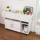 Multi-Functional Folding Table with Storage Shelves and Wheels