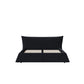 Queen Size Upholstered Platform Bed with Special Shaped Velvet Headboard