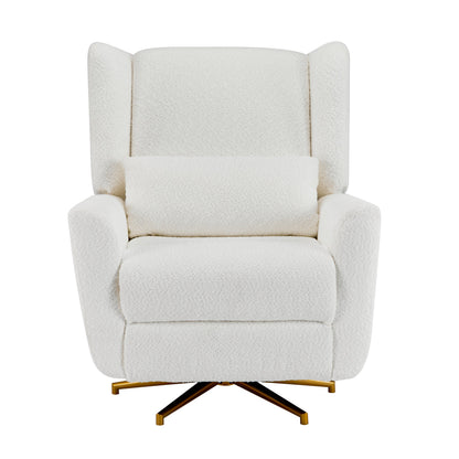 Power Recliner Chair Swivel, Boucle Upholstered