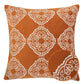 Burnt Orange Damask Embroidered Throw Pillow