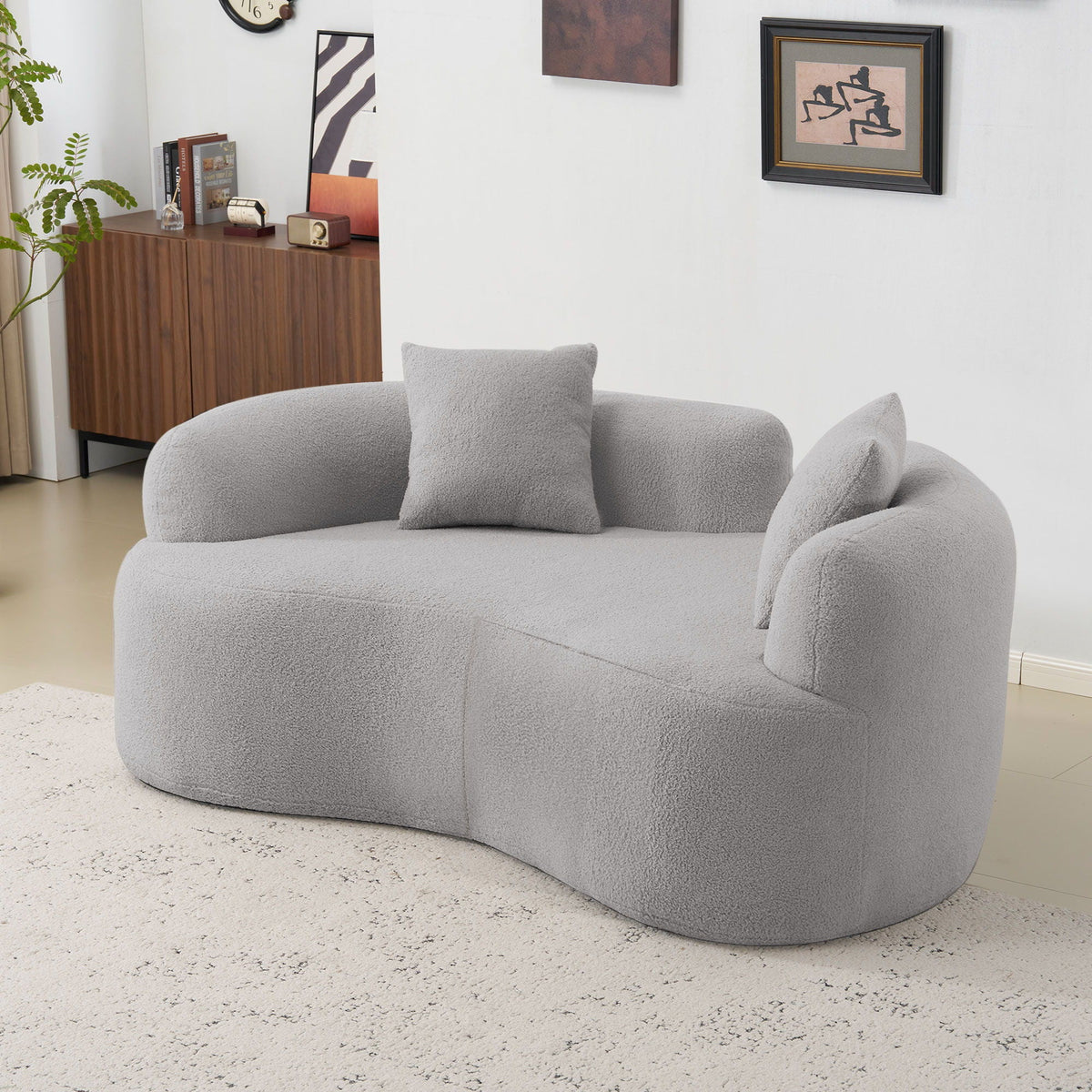 Modern Curved Loveseat - view 5