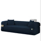 Spring Sofa with High-Quality Fabric, Pillows & Storage in Blue