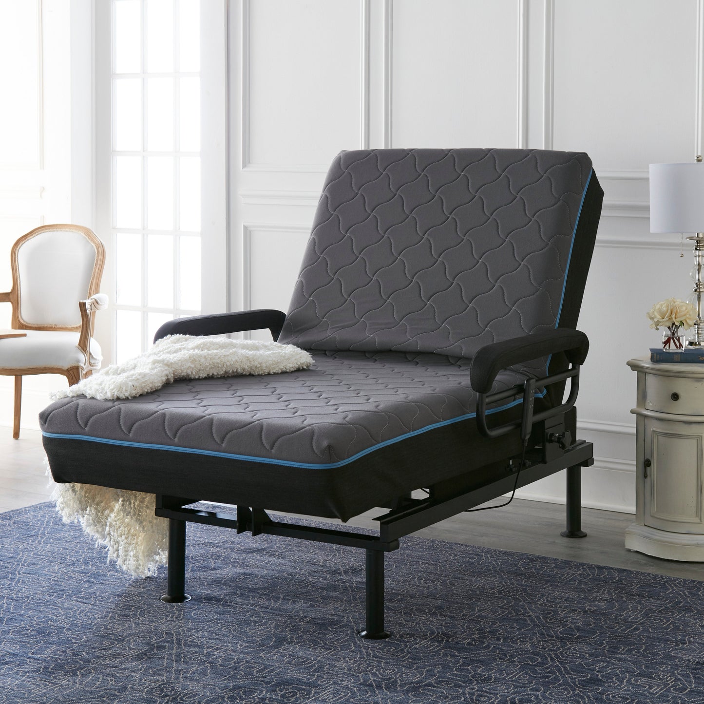 Twin XL Adjustable Sleep to Stand Bed with Convenient Lift Assist TXL