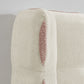 Queen Size Removable Chenille Wingback Upholstered Waffle Bed