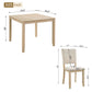 Modern 5-Piece Wooden Dining Table Set for 4 People in Light Oak