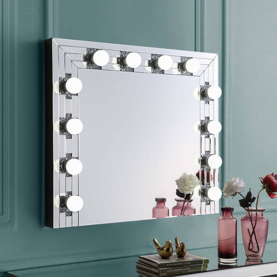 Noralie - Accent Mirror - Faux Diamonds & Mirrored