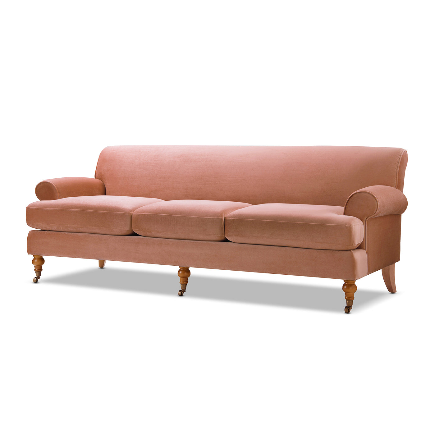 Alana Lawson Three-Cushion Tightback Sofa, Peach