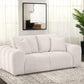 Burnett Chenille Upholstered Wide Arm Loveseat Ivory - view 6