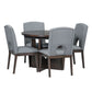 Topmax - 5 Piece Modern Extendable Round Dining Table Set With Removable Leaf For Small Places - view 9