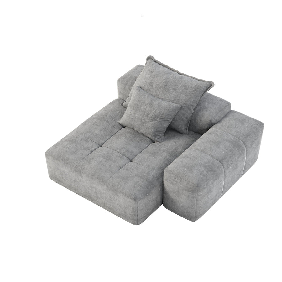 Modern Oversized Modular Sectional Chaise Sofa with Chenille Fabric - Multiple Colors