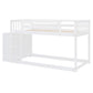 Twin Over Twin Bunk Bed with 4 Drawers and 3 Shelves - White