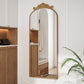58"x24" Arched Full Body Mirror with Vintage Ornate Carving