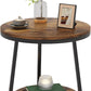 19.68" Industrial End Table with Storage Shelf