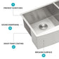 Double Bowl Farmhouse Kitchen Sink - 33"x20" Stainless Steel