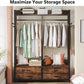 47.2" Rustic Brown Freestanding Closet Organizer