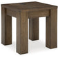 Rosswain - Square End Table - Warm Brown