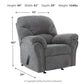 Allmaxx - Rocker Recliner - Pewter