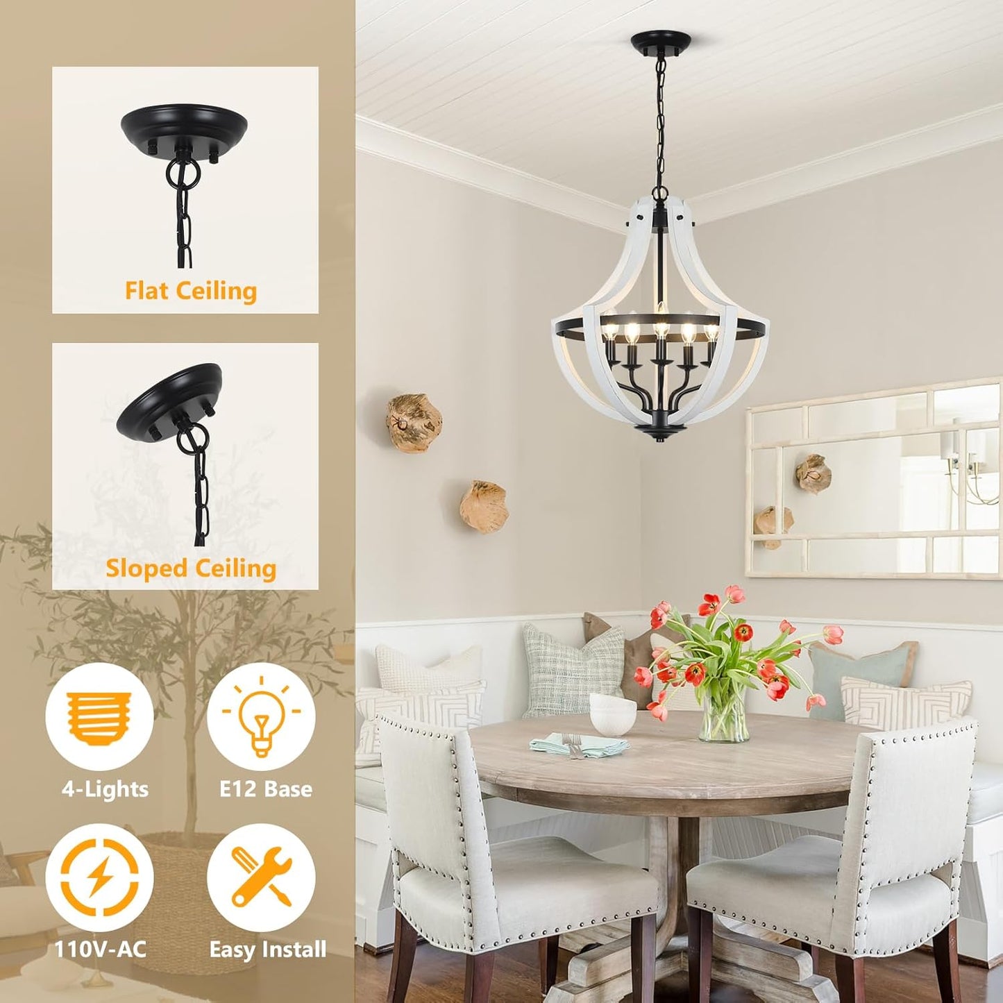 5-Light Farmhouse Chandelier