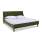 Aspen Vertical Tufted Headboard Platform Bed Set, King, Olive