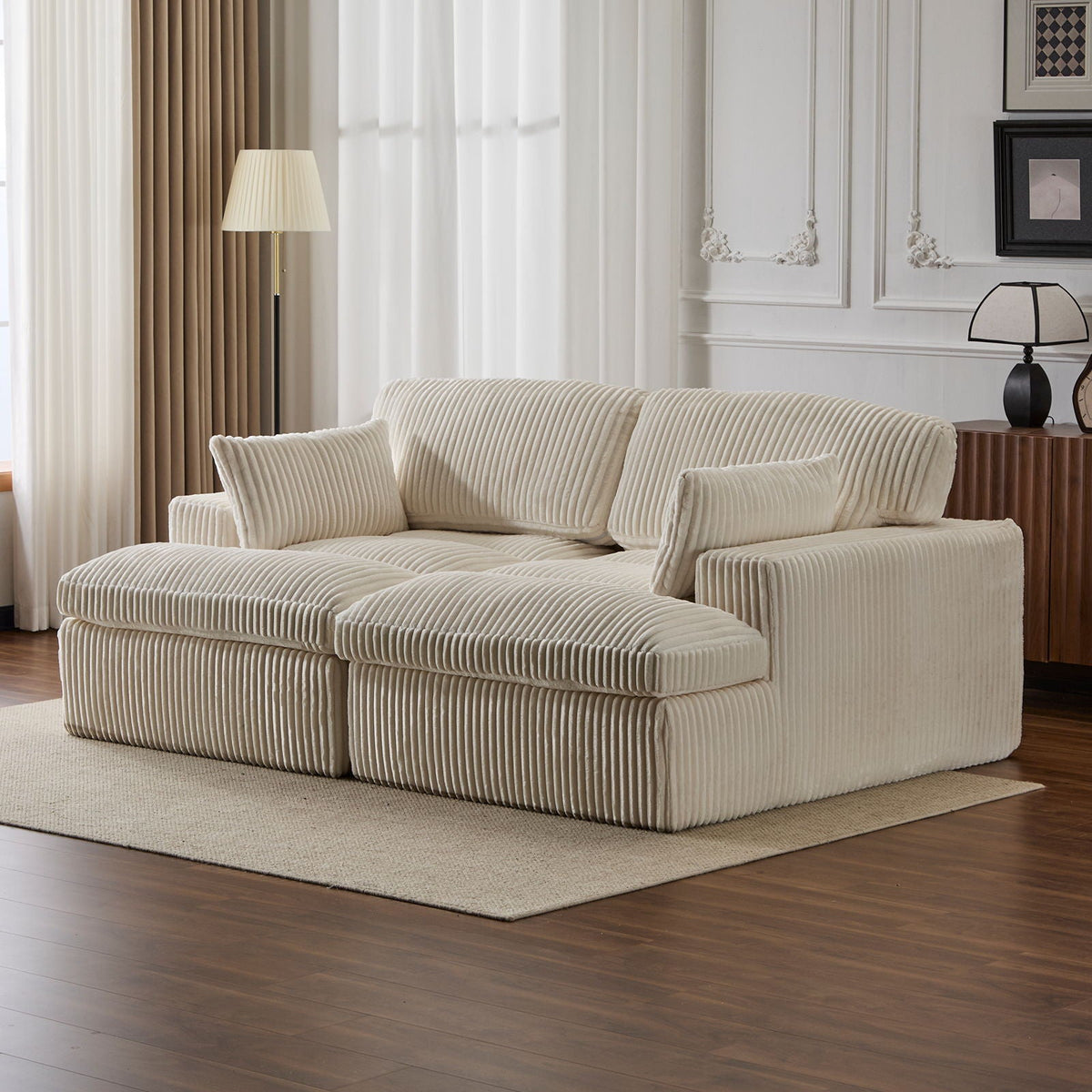 Double Chaise Lounge Chair, Oversized Upholstered Sleeper Cloud Couch - view 24