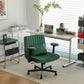 Green Velvet Criss Cross Armrest Office Chair