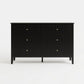 47.2" Wide Black 6-Drawer Fluted Dresser