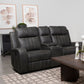 Raelynn Upholstered Track Arm Motion Loveseat Grey - view 5